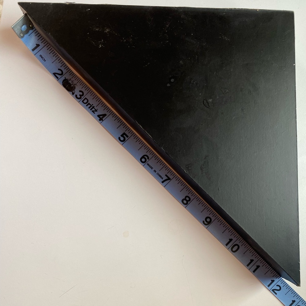 Black corner shelves with hardware